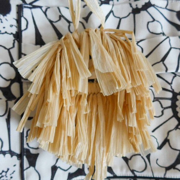 NWT Mimisol Girls 10 Cotton Mix Print Jacket with Straw PomPoms - Picture 5 of 15